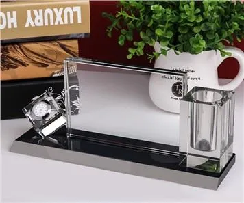 Suporte para caneta conjunto de material de escritório de cristal
