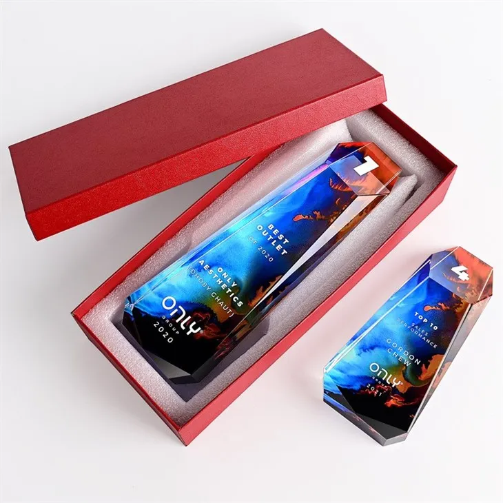 Multi Color K9 Crystal Trophy