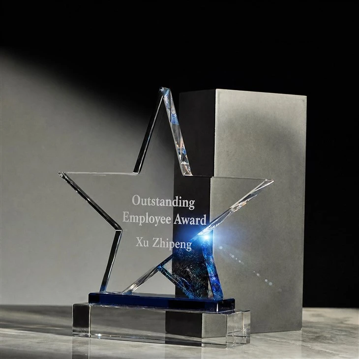 Transparent Multi-shaped Crystal Trophy